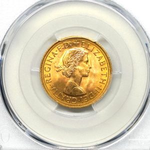 初めての方向け】1958年 エリザベス2世 ソブリン金貨 MS65 PCGS | ソブリンパートナーズ